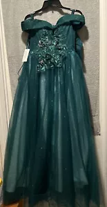 NWT Jeanne Love Forest Green Quinceanera Dresses 3D Flowers Dress - Picture 1 of 7