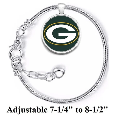 Green Bay Packers Silver Womens Link Bracelet  w Gift Pkg D10 Cover