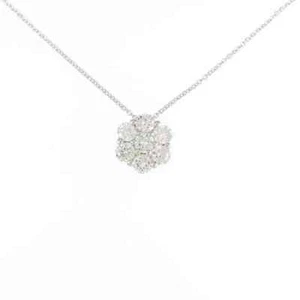 1.20Ct Round Cut VVS1 Diamond Flower Pendant 14K White Gold Finish18" Free Chain - Picture 1 of 4