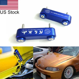 2Pcs JDM Blue Alloy Billet Hood Vent Spacer Riser For Honda Civic Acura Integra - Picture 1 of 6