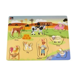 Koala Dream 2 In 1 Australian Farm Kids/Childrens Early Learning Peg Puzzle 18m+ - Picture 1 of 5