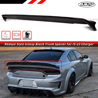 FOR 15-23 DODGE CHARGER AMPP REDEYE STYLE GLOSS BLK HIGHKICK TRUNK SPOILER WING - Image 1 of 4