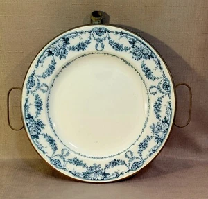 Antique Blue and White Enamel Copper Hot Water  Serving Plate - Picture 1 of 6