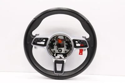 2015- 2025 PORSCHE MACAN STEERING WHEEL W/ SWITCH BUTTON OEM 95B959256E BLACK_VC - Image 1 of 4