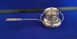 Colador de té chino de plata de principios del siglo XX excelente estado - Imagen 1 de 24