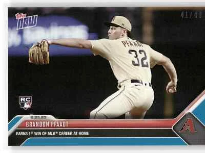 🟦 BRANDON PFAADT Rookie 1st Win BLUE 41/49 Diamondbacks RC 2023 Topps Now #764 - Image 1 of 2