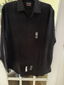 VAN HEUSEN Slim Fit Dress Shirt Men's Small - Black | New With Tags  - Picture 1 of 6
