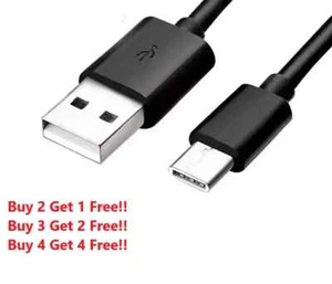 10FT USB C Type-C Fast Charging Data SYNC Charger Cable Cord A13 A53 A32 Black - Picture 1 of 4