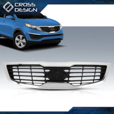 Carcasa cromada con rejilla de plástico gris apta para Kia Sportage 2011-2012 Foto 1 de 4