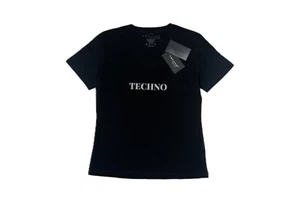 TECHNO essentials Women V-Neck Short Sleeve Slim T-Shirt 100% Organic Cotton/S - Picture 1 of 9