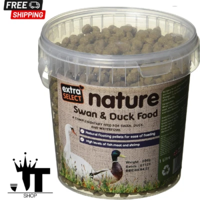 Extra Select Premium Floating Swan and Duck Feed - 1 Litre, Free UK Shipping