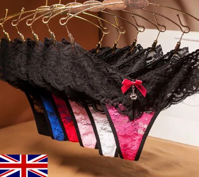 Ladies Sexy Lace Thong G-String Panties Knickers Lingerie Underwear One size UK