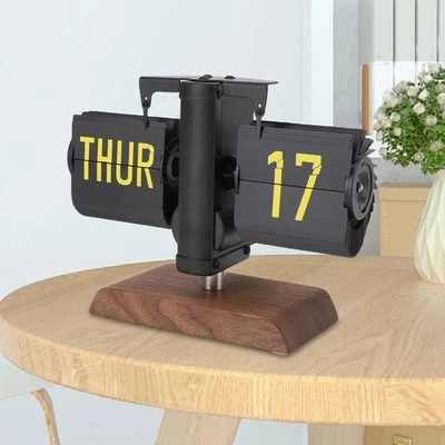 Finish Auto Flip Desk Clock 12 Hour Display Retro Style Large Number Digital - Image 1 of 4