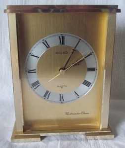 Reloj de Escritorio Seiko Westminster-Whittington 8" Abrigo QF002G Cuarzo Japón FUNCIONANDO - Imagen 1 de 14