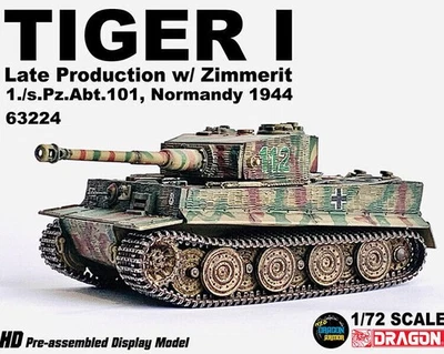 Dragon1/72 101st Heavy Armor Battalion Tiger Tank Late Type Magnetic Armor New - Image 1 of 4
