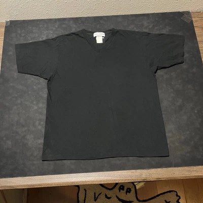 Dolce & Gabbana Cotton T-Shirt Plain Black V-neck Vintage Italy Classic Style - Image 1 of 4