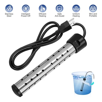 KEPEAK Calentador de agua electrico portable 110V sumergible para 5 galones caliente