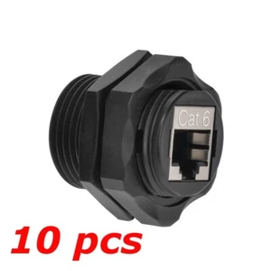 10 Pack - CAT6 RJ45 Outdoor Shielded Waterproof Industrial Panel Mount Coupler - Picture 1 of 7