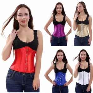 Burlesque Corset Basque Cincher Lingerie Bustier Underbust Waist Shaper 6-24 Hot - Picture 1 of 46