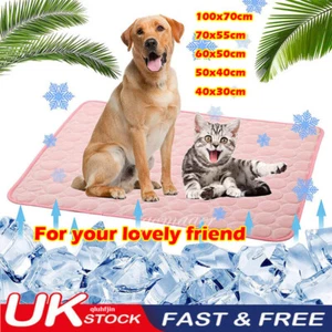 Pet Cooling Mat Cool Gel Pad Comfortable Cushion Bed Cool Summer Dog Cat Puppy - Picture 1 of 42