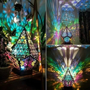 Bohemian Colorful 3D Projection USB Geometric Decorative Lamp (NIB) - Picture 1 of 8
