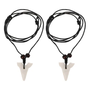 2 Pcs Necklace Sharks Teeth Pendant Necklaces for Teen Girls - Picture 1 of 12