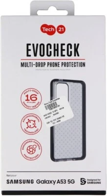 Capa gel flexível Tech21 Evo Check Series para Samsung Galaxy A53 5G - Preta - Imagem 1 de 4