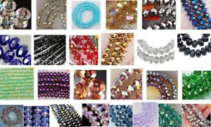 200 Pcs Wholesale 27 Colors 5x8mm Faceted Crystal Gemstone Rondelle Loose Beads - Picture 1 of 36