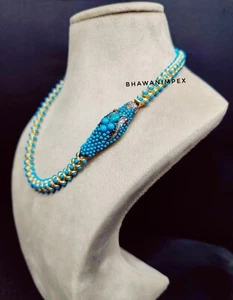 Turquoise Ruby Eyes Snake Necklace Jewelry Sterling Silver Handmade Jewelry - Picture 1 of 1