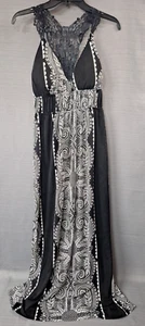 Second Skin ärmelloses schwarz-weißes Maxikleid integrierter BH Spitze hinten Gr. XXL - Bild 1 von 12