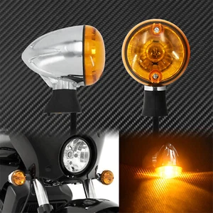 Motorcycle Front Turn Signal Lights Chrome Bullet Indicator Light Fit For Indian - Picture 1 of 11