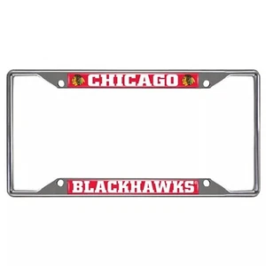 Marco de matrícula cromada de los Chicago Blackhawks de la NHL tamaño universal de hockey - 1 pieza - Imagen 1 de 1