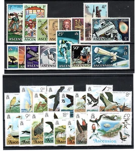 Ascension 1971 Space Travel and 1996 Birds sets SG 130-48 and 199-214 MNH - Picture 1 of 1