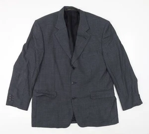 Marks and Spencer Mens Blue Wool Blend Suit Jacket Size 42 Reg - Picture 1 of 10