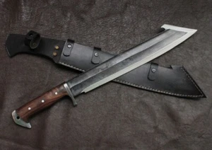 Handmade 20-in Carbon Steel Machete With Leather Sheath - Picture 1 of 1