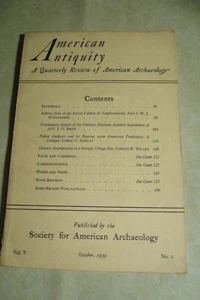 1939 Archaeological Journal: American Antiquity (Vol. V, No. 2) -#14 - Imagen 1 de 5
