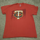 Minnesota Twins Shirt Men Medium Red Genuine Merchandise Short Sleeve MLB