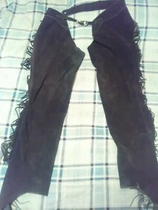 Silver Mesa (L) Black Suede Women's Leather Horse Riding Chaps - Picture 1 of 4