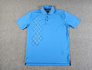 Tommy Hilfiger Golf Polo Shirt Men Size M Blue Short Sleeve Geometric Print
