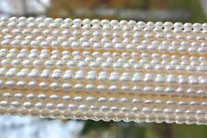 01 AA 6-7 mm Zuchtperlen Strang Süßwasser Perlen Schmuck Oval Kette Halskette mn - Bild 1 von 3