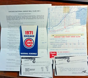 1971 Chicago Cubs Pocket Schedule, Mail-In Ticket Order Form & Souvenir Brochure - Picture 1 of 8