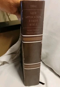 Life Application Study Bible NLT, TUTONE By Tyndale Brown Leather - Picture 1 of 9