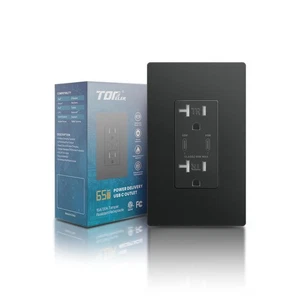 USB C Wall Outlet, 65W GaN Ultra Speed Charging USB Receptacle for Laptop/Mac... - Picture 1 of 7