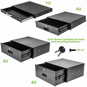 Server Cabinet Case 19" Rack Mount DJ Locking Lockable Deep Drawer with Key - Picture 1 of 10