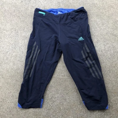 Adidas Supernova Pantalones Mujer Medianos Negro Azul 3/4 Calzas para Correr Climalite Foto 1 de 4