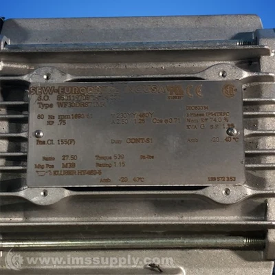 Sew Eurodrive WF30DRS71M4 Gear Motor FNIP - Image 1 of 4