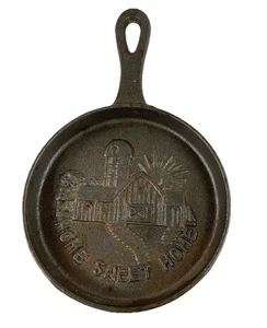 Cast Iron Skillet NEW Mini Decorative “ HOME SWEET HOME” Design Unseasoned Wall - Picture 1 of 4