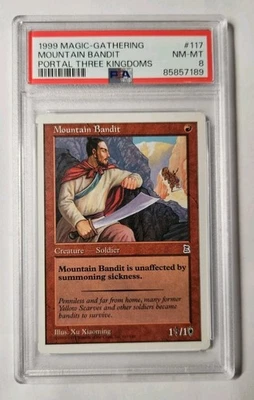 PSA 8 NM Portal Three Kingdoms Mountain Bandit Magic the Gathering MTG P3K - Image 1 of 2