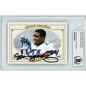 2001 Fleer Tradition #323 Shawn Springs Signed Card AUTO Beckett Slab Seahawks - Picture 1 of 7