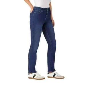 Pantalones de mezclilla para mujer Member's Mark 30" entrepierna tiro alto pierna recta lavado oscuro - Imagen 1 de 14